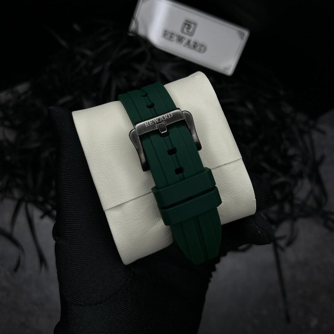RELOJ MASCULINO DE LUJO REWARD VIP MONACO GREEN 44 MM CON CRONÓGRAFO ELEGANTE/ ORIGINAL