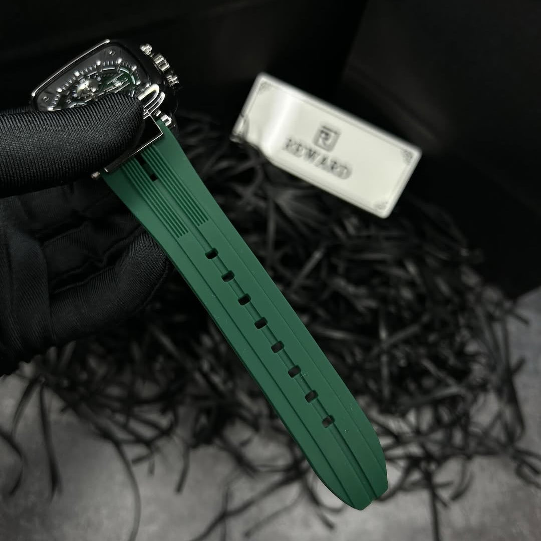 RELOJ MASCULINO DE LUJO REWARD VIP MONACO GREEN 44 MM CON CRONÓGRAFO ELEGANTE/ ORIGINAL