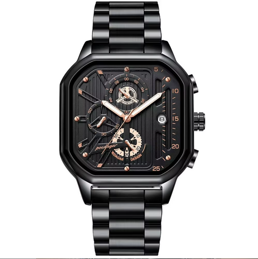 RELOJ POEDAGAR CRONÓGRAFO ACERO NEGRO